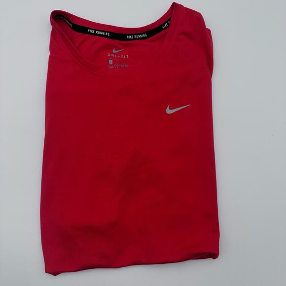 Nike One Classic Women's Dri-FIT Short-Sleeve Top SIZE L in CORAL color - Picture 13 of 14